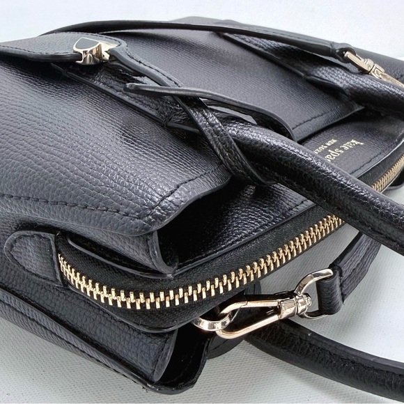 Kate Spade New York Saffiano Leather Small Satchel Black Top Handle Crossbody - Picture 12 of 15